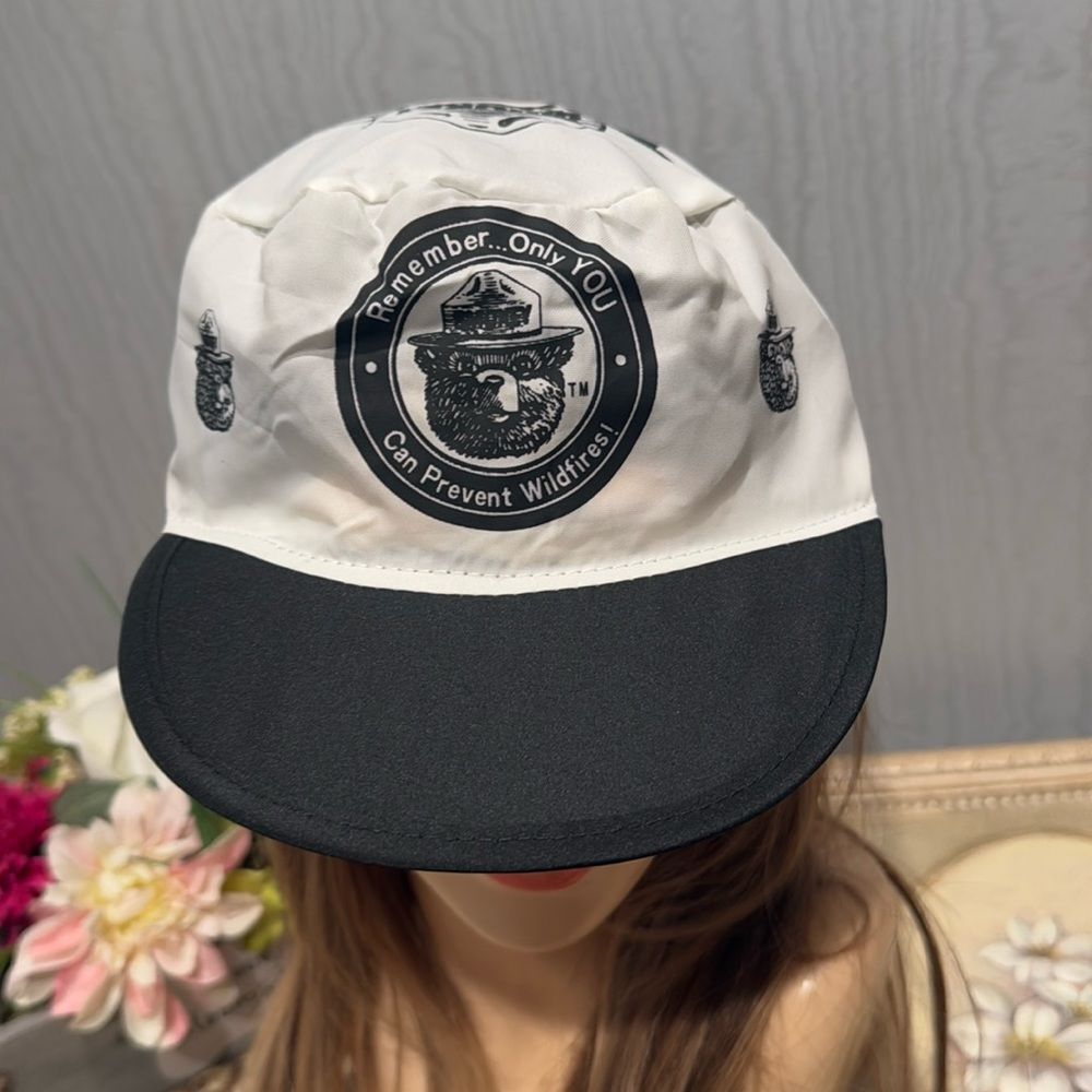 Vintage Smokey the Bear Smokey Signals Lightweight Packable Elastic Back Cap Hat